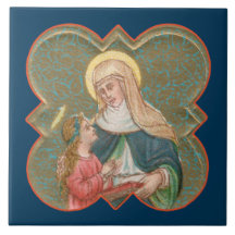 Sainte-Anne et la BVM dans un Quatrefoil barbelé (