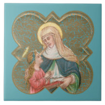 Sainte-Anne et la BVM dans un Quatrefoil barbelé (