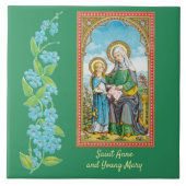 Carreau Sainte-Anne néogothique et Marie jeune (SAU 29) (Devant)