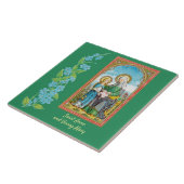 Carreau Sainte-Anne néogothique et Marie jeune (SAU 29) (Côté)