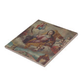 Carreau Sainte-Barbe Vierge et martyre (Côté)