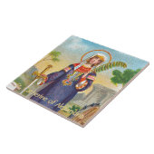 Carreau Sainte Catherine d'Alexandrie en robe égyptienne (Côté)