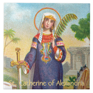 Carreau Sainte Catherine d'Alexandrie en tenue égyptienne