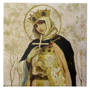 Carreau «Sainte Olga» par Mikhaïl Nesterov