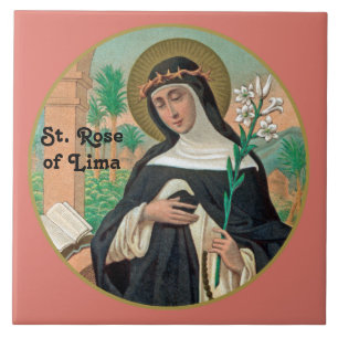 Carreau Sainte Rose de Lima (Détail ; K 48)