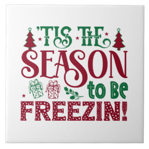 Carreau Saison à geler drôle de bonhomme de neige d'hiver