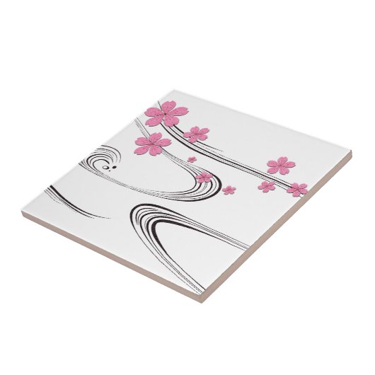 Carreau Sakura au-dessus de rivière - conception de (Côté)