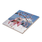 Carreau Sakura Geisha Bird dans les fleurs de cerisiers de (Côté)