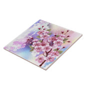Carreau Sakura rose sur la peinture Arrière - plan (Côté)