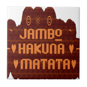 Carreau Salutation africaine : Jambo Hakuna Matata Wood De