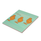 Carreau Salutations de Pâques Chicks Vert (Côté)