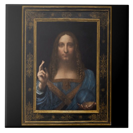 Carreau Salvator Mundi par Leonardo da Vinci circa 1500 (Devant)