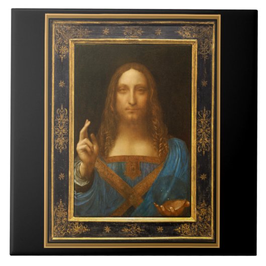 Carreau Salvator Mundi par Leonardo da Vinci circa 1500 (Devant)