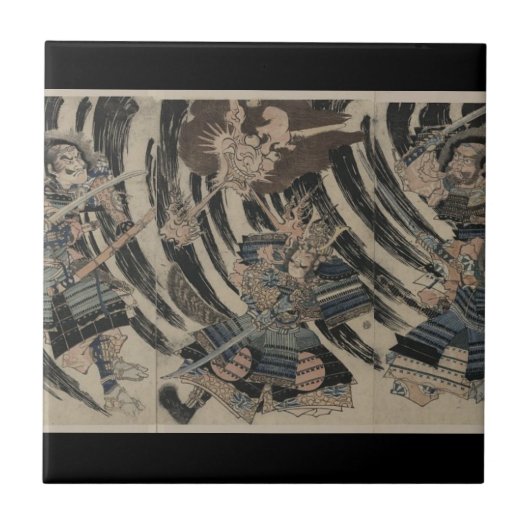Carreau Samouraïs et démon circa 1818 (Devant)