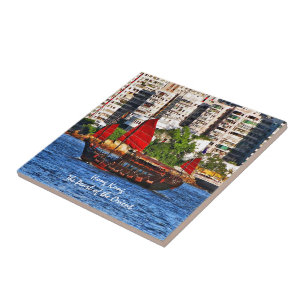 Carreau Sampan de Hong Kong la perle de l'Orient