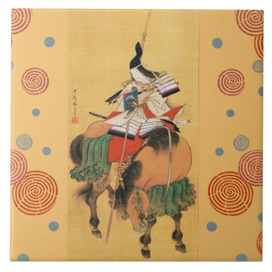 Carreau SAMURAI TOMOE GOZEN HORSEBACK Art Japonais (Devant)