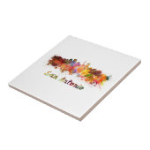 Carreau San Antonio skyline in watercolor (Côté)