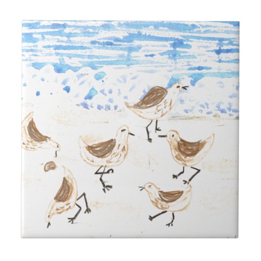 Carreau Sandpipers sur Old Orchard Beach (Devant)