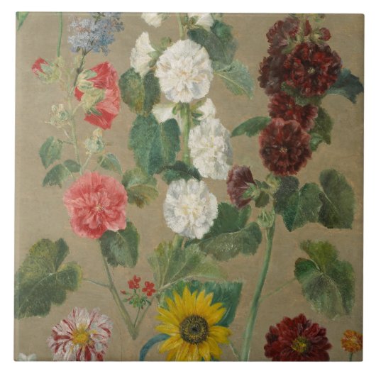 Carreau Sans titre (fleurs) (huile à bord) (Devant)