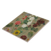 Carreau Sans titre (fleurs) (huile à bord) (Côté)