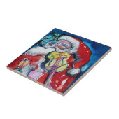CARREAU SANTA CLAUS AVEC VIOLIN (Côté)