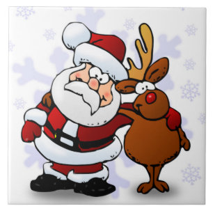 CARREAU SANTA CLAUS ET RUDOLPH