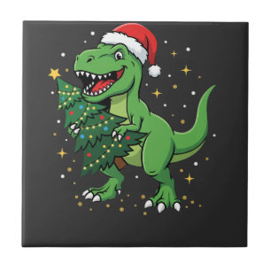 Carreau Santa Dinosaur Santa T Rex Noël