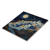 Carreau Santorin, Grèce Pleine lune nuit Village grec (Côté)