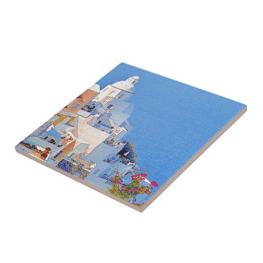 Carreau "Santorini, Grèce " (Côté)