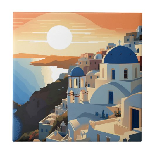 CARREAU SANTORINI GRÈCE N° 1 (Devant)