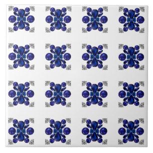 Carreau Sapphire Diamant Gemstone Art Blue