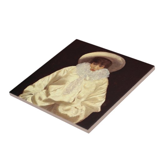 Carreau Sarah Bernhardt comme Pierrot (Côté)