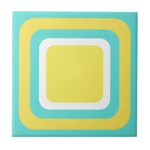 Carreau Sarcelle Jaune Blanc Rétro