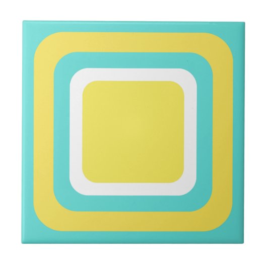 Carreau Sarcelle Jaune Blanc Rétro (Devant)