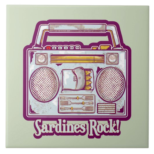 Carreau Sardines amusantes en chaîne stéréo (Devant)