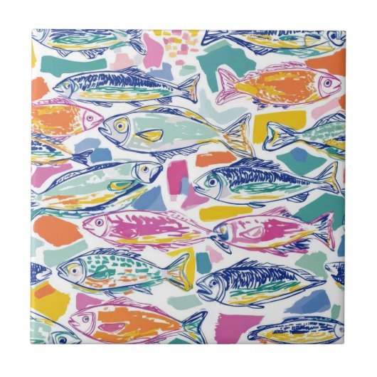 Carreau Sardines Colorés Motif Sans Couture (2) (Devant)