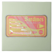 Carreau Sardines en style poster rétro (Devant)