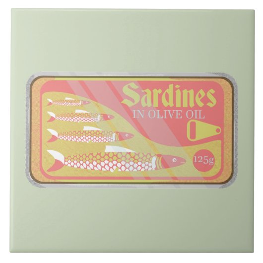 Carreau Sardines en style poster rétro (Devant)