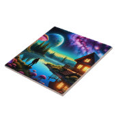 Carreau Sasquatch Regarder les nébuleuses sur une planète  (Côté)