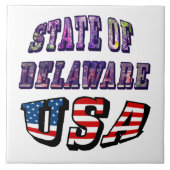Carreau Sate of Delaware Picture et USA Flag Text (Devant)