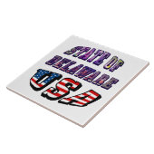 Carreau Sate of Delaware Picture et USA Flag Text (Côté)