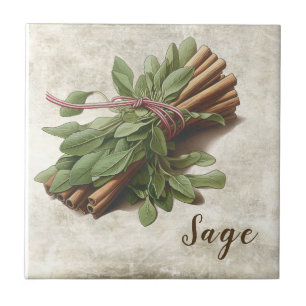Carreau Sauge rustique et cottage en cannelle céramique