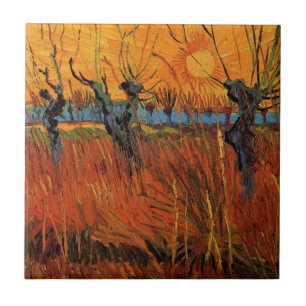 Carreau Saules au coucher du soleil par Vincent van Gogh