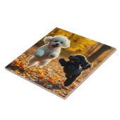 Carreau Saupoudrer les chiots de caniche (Côté)
