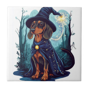 Carreau Sausage magique de Wizard � Dachshund magique