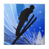 Carreau Sauter de ski dans la neige (Devant)