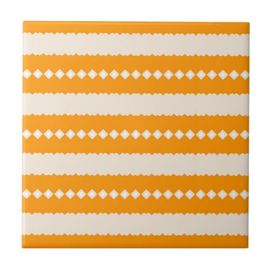 Carreau Savane dorée africaine orange et ivoire géométriqu (Devant)