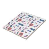 Carreau Scandinavian Bird Floral Nordic Pattern Design (Côté)