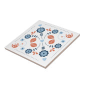 Carreau Scandinavian Floral Folk Pattern Design (Côté)