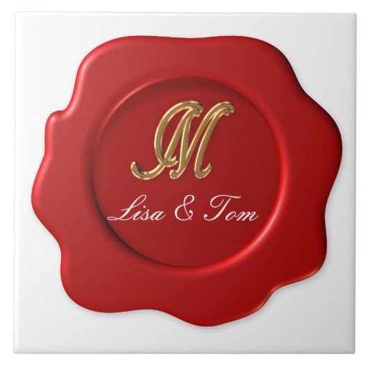 Carreau scellé monogramme mariage (Devant)